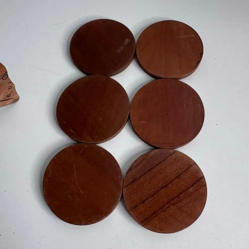 Vintage Boho Wood Butterfly Coaster Holder with Wood And Cork Inserts Set of 6